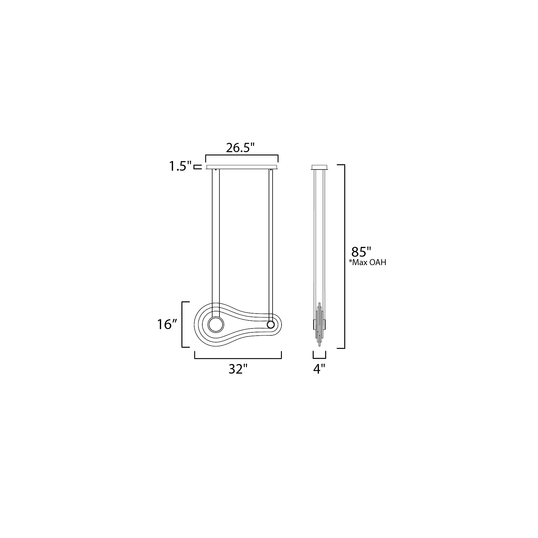 Stratum LED LInear Suspension Diagram