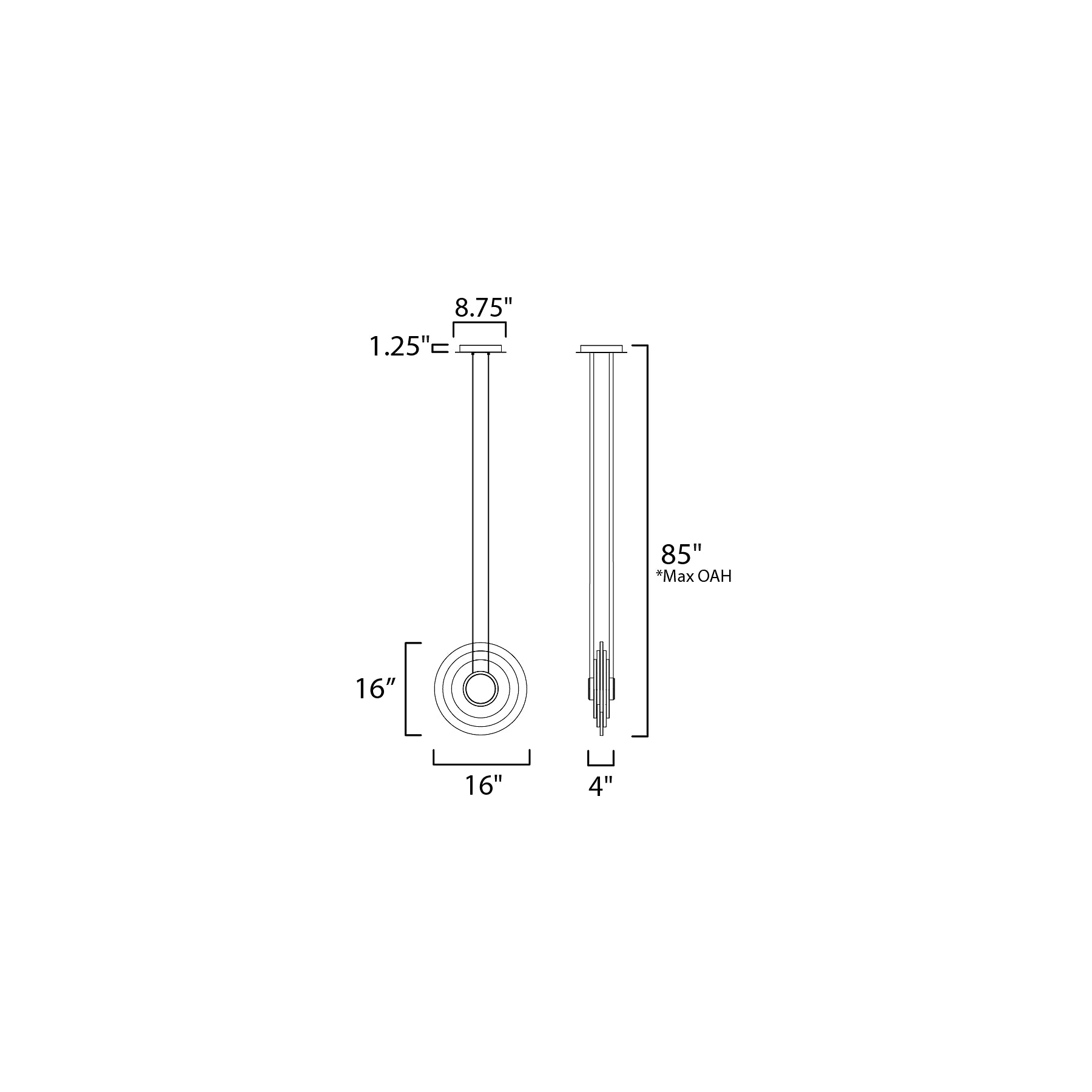 Stratum LED Pendant Diagram