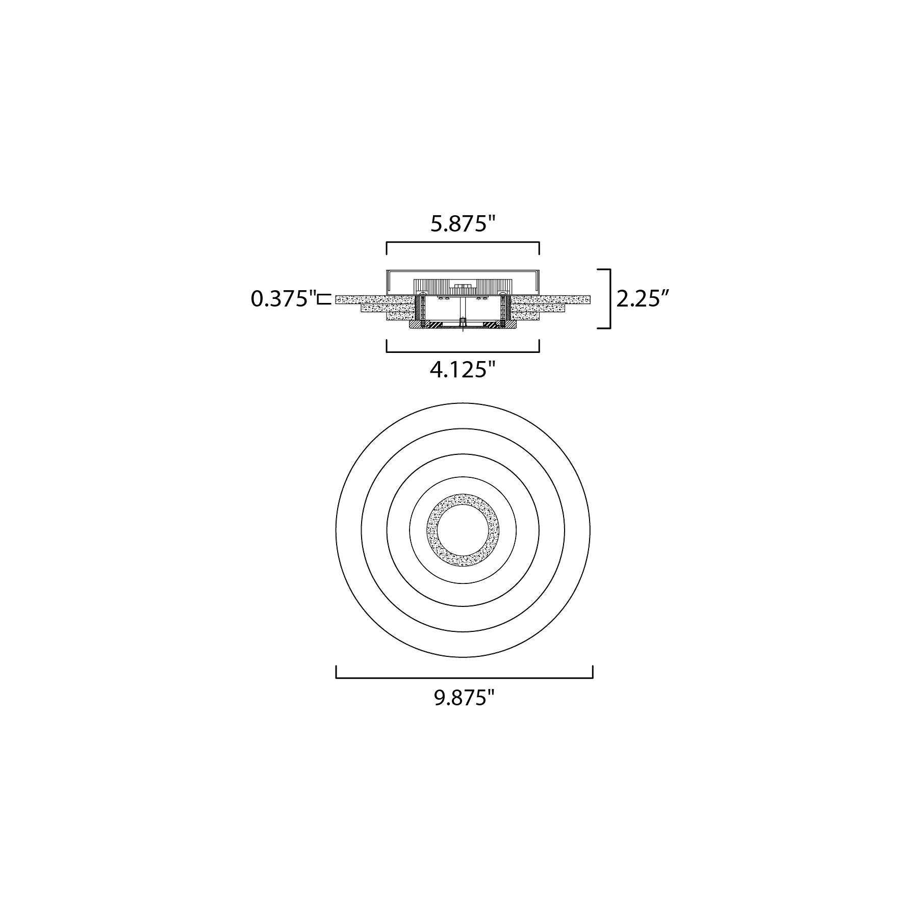 Stratum LED Wall Sconce / FlushMount Diagram