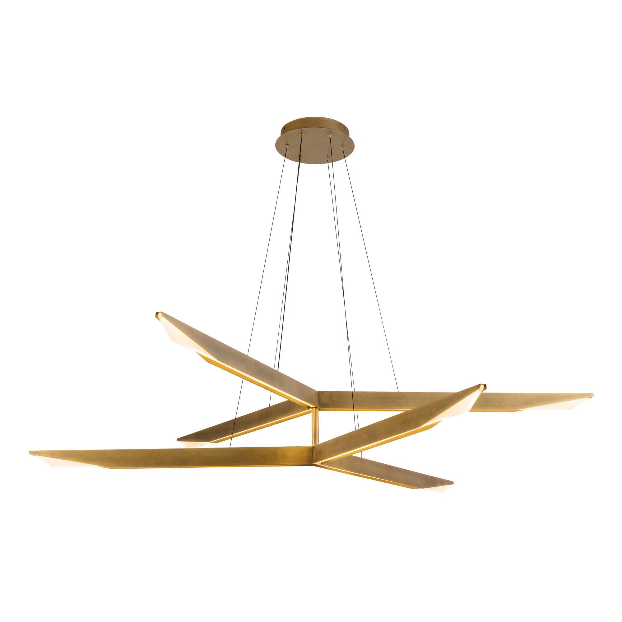 Tachi LED Chandelier in Vintage Brass Finish | Kuzco Lighting