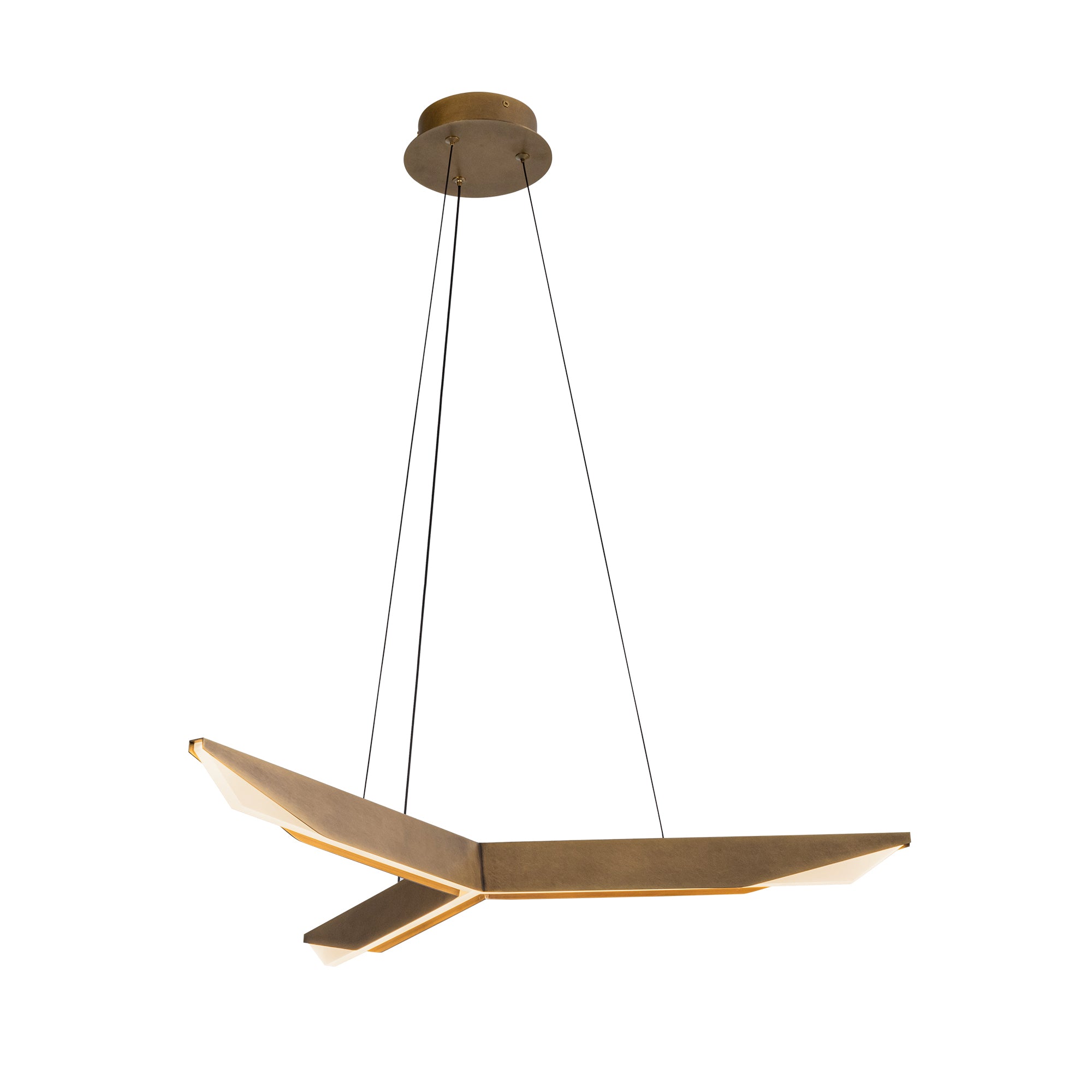 Tachi LED Pendant in Vintage Brass Finish | Kuzco Lighting