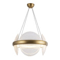 Load image into Gallery viewer, Taurus LED Chandelier in Vintage Brass/Clear Ribbed Glass Finish | Kuzco Lighting
