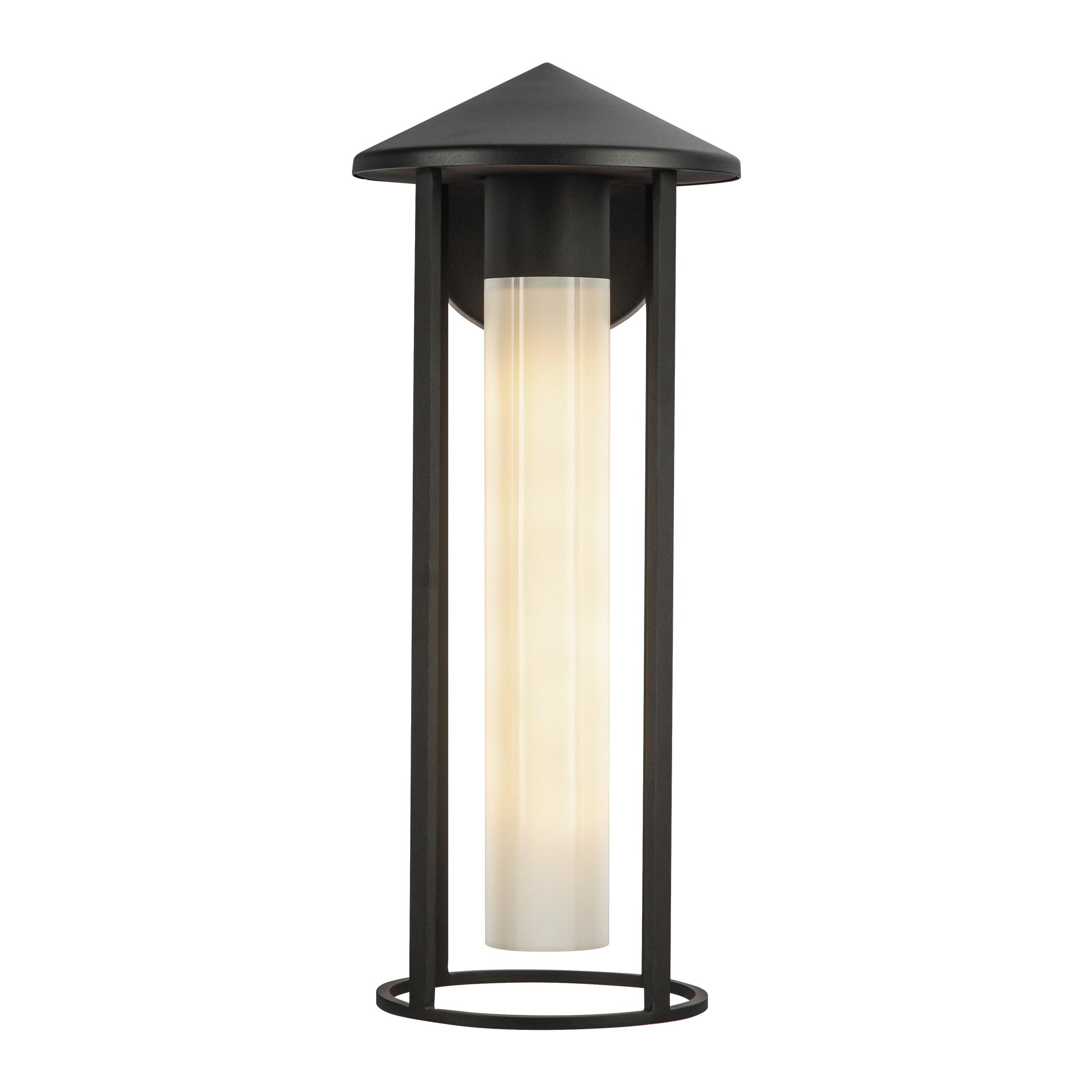Tenko 18-in Black/Glossy Opal Glass 1 Light Exterior Wall by Alora Lighting | EW526318BKGO | Alora Lighting