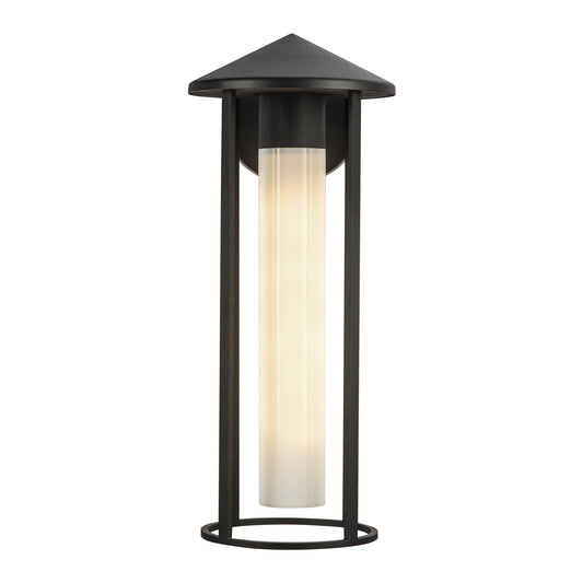 Tenko 18-in Black/Glossy Opal Glass 1 Light Exterior Wall by Alora Lighting | EW526318BKGO | Alora Lighting