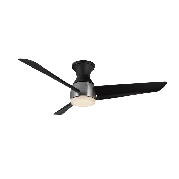 Thalia LED Hugger Fan in Brushed Nickel/Matte Black Finish | Kuzco Lighting