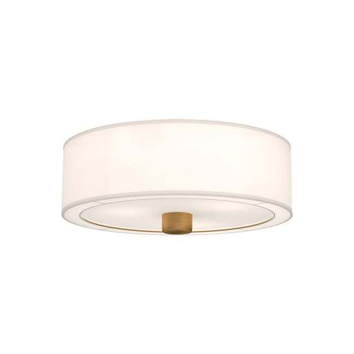 Theo 24-in Aged Gold/White Linen 3 Lights Flush Mount by Alora Lighting | FM547924AGWL | Alora Lighting