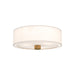 Theo 24-in Aged Gold/White Linen 3 Lights Flush Mount by Alora Lighting | FM547924AGWL | Alora Lighting