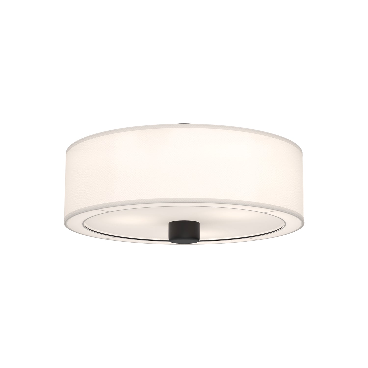 Theo 24-in Matte Black/White Linen 3 Lights Flush Mount by Alora Lighting | FM547924MBWL | Alora Lighting