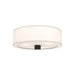 Theo 24-in Matte Black/White Linen 3 Lights Flush Mount by Alora Lighting | FM547924MBWL | Alora Lighting
