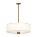 Theo 24-in Aged Gold/White Linen 3 Lights Pendant by Alora Lighting | PD547924AGWL | Alora Lighting