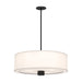 Theo 24-in Matte Black/White Linen 3 Lights Pendant by Alora Lighting | PD547924MBWL | Alora Lighting