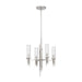 Torres 18-in Polished Nickel/Ribbed Glass 4 Lights Chandelier by Alora Lighting | CH335418PNCR | Alora Lighting