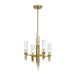 Torres 18-in Ribbed Glass/Vintage Brass 4 Lights Chandelier by Alora Lighting | CH335418VBCR | Alora Lighting