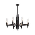 Load image into Gallery viewer, Torres 36-in Clear Ribbed Glass/Matte Black 8 Lights Chandelier by Alora Lighting | CH335836MBCR | Alora Lighting
