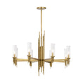 Load image into Gallery viewer, Torres 36-in Ribbed Glass/Vintage Brass 8 Lights Chandelier by Alora Lighting | CH335836VBCR | Alora Lighting
