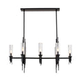 Load image into Gallery viewer, Torres 38-in Clear Ribbed Glass/Matte Black 8 Lights Linear Pendant by Alora Lighting | LP335838MBCR | Alora Lighting
