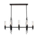 Torres 38-in Clear Ribbed Glass/Matte Black 8 Lights Linear Pendant by Alora Lighting | LP335838MBCR | Alora Lighting