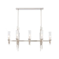 Load image into Gallery viewer, Torres 38-in Polished Nickel/Ribbed Glass 8 Lights Linear Pendant by Alora Lighting | LP335838PNCR | Alora Lighting
