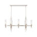 Torres 38-in Polished Nickel/Ribbed Glass 8 Lights Linear Pendant by Alora Lighting | LP335838PNCR | Alora Lighting