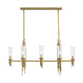 Load image into Gallery viewer, Torres 38-in Ribbed Glass/Vintage Brass 8 Lights Linear Pendant by Alora Lighting | LP335838VBCR | Alora Lighting
