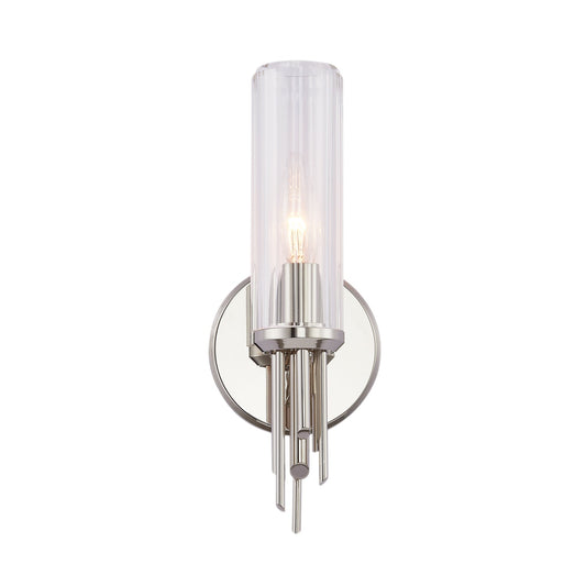 Torres 3-in Polished Nickel/Ribbed Glass 1 Light Wall/Vanity by Alora Lighting | WV335103PNCR | Alora Lighting