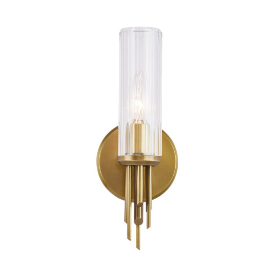 Torres 3-in Ribbed Glass/Vintage Brass 1 Light Wall/Vanity by Alora Lighting | WV335103VBCR | Alora Lighting