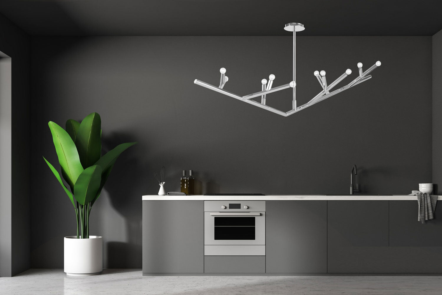 The Oaks Linear Pendant display