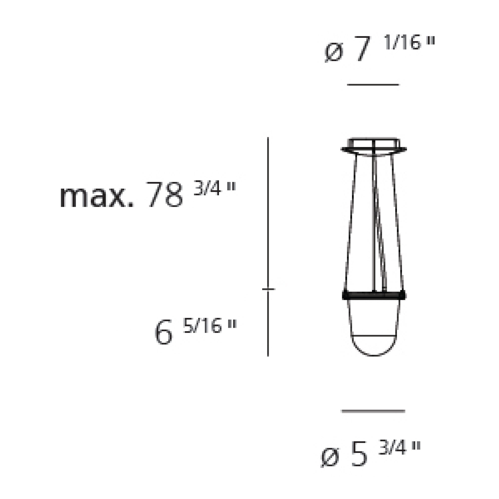 Tolomeo Outdoor Lantern Suspension Diagram