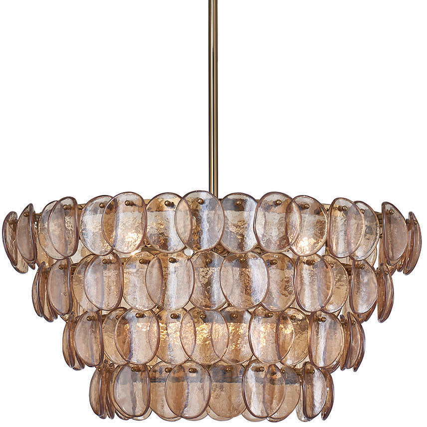 Uroko Pendant 28" | Clear/Gold Finish