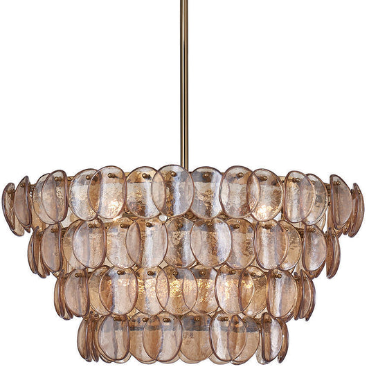 Uroko Pendant 28" | Clear/Gold Finish