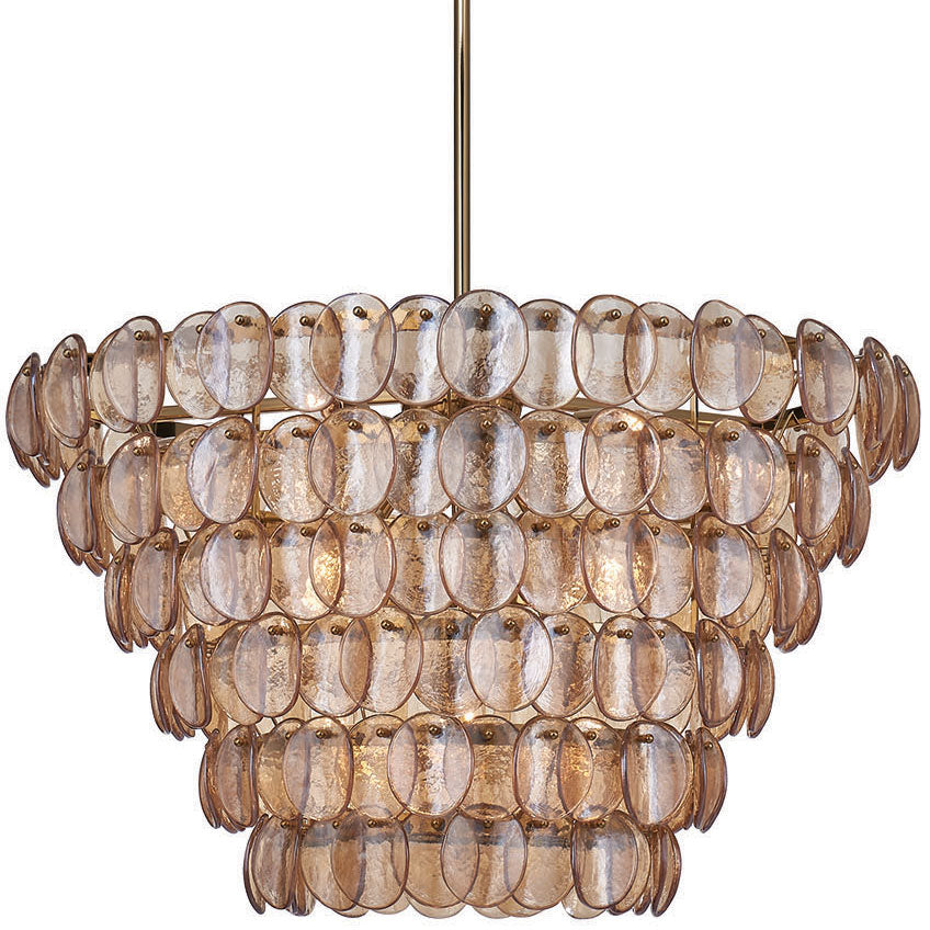 Uroko Pendant 34" | (Clear/Gold Finish) | White Background