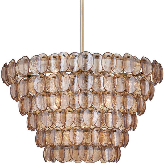 Uroko Pendant 34" | (Clear/Gold Finish) | White Background