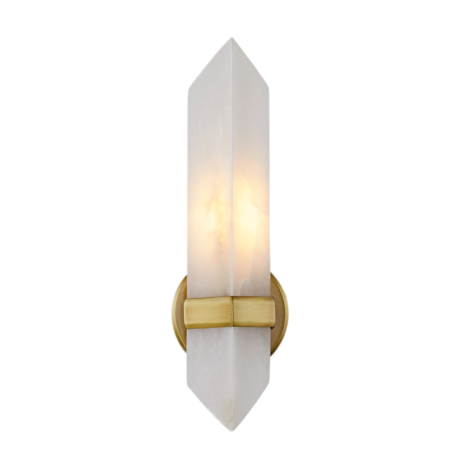 Valencia 5-in Vintage Brass/Alabaster 1 Light Wall/Vanity by Alora Lighting | WV334105VBAR | Alora Lighting