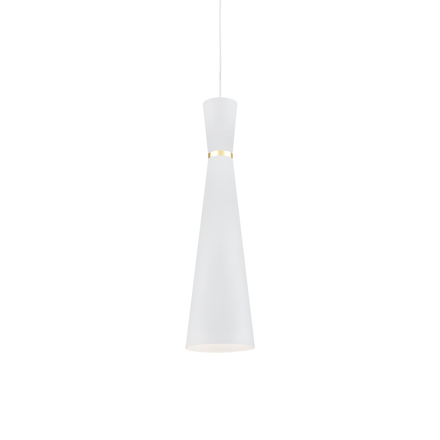 Vanderbilt Pendant in White With Gold Detail Finish | Kuzco Lighting