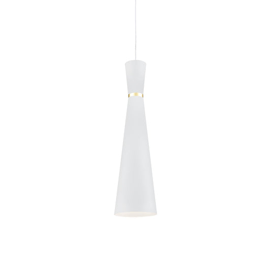 Vanderbilt Pendant in White With Gold Detail Finish | Kuzco Lighting