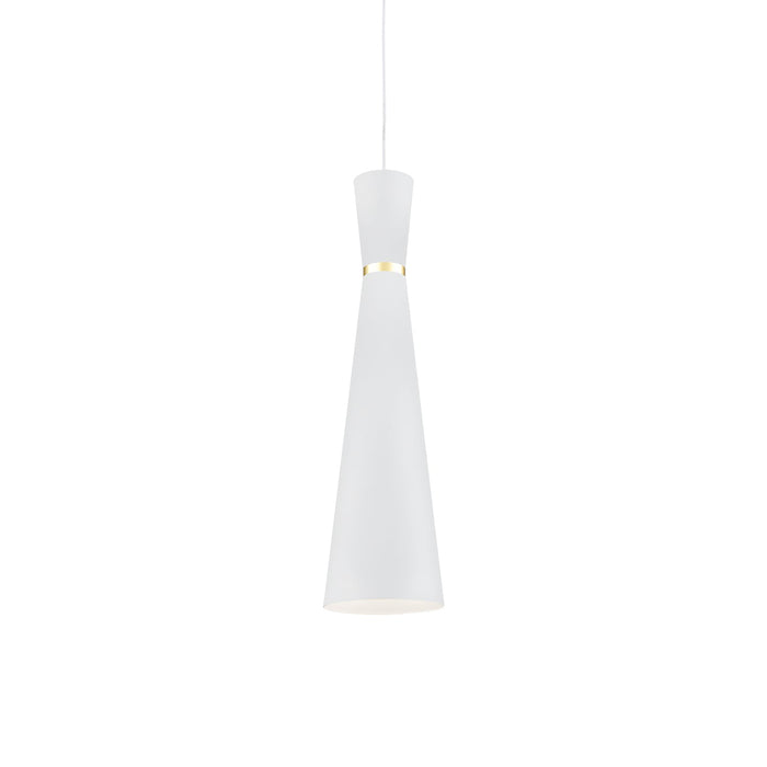 Vanderbilt Pendant in White With Gold Detail Finish | Kuzco Lighting