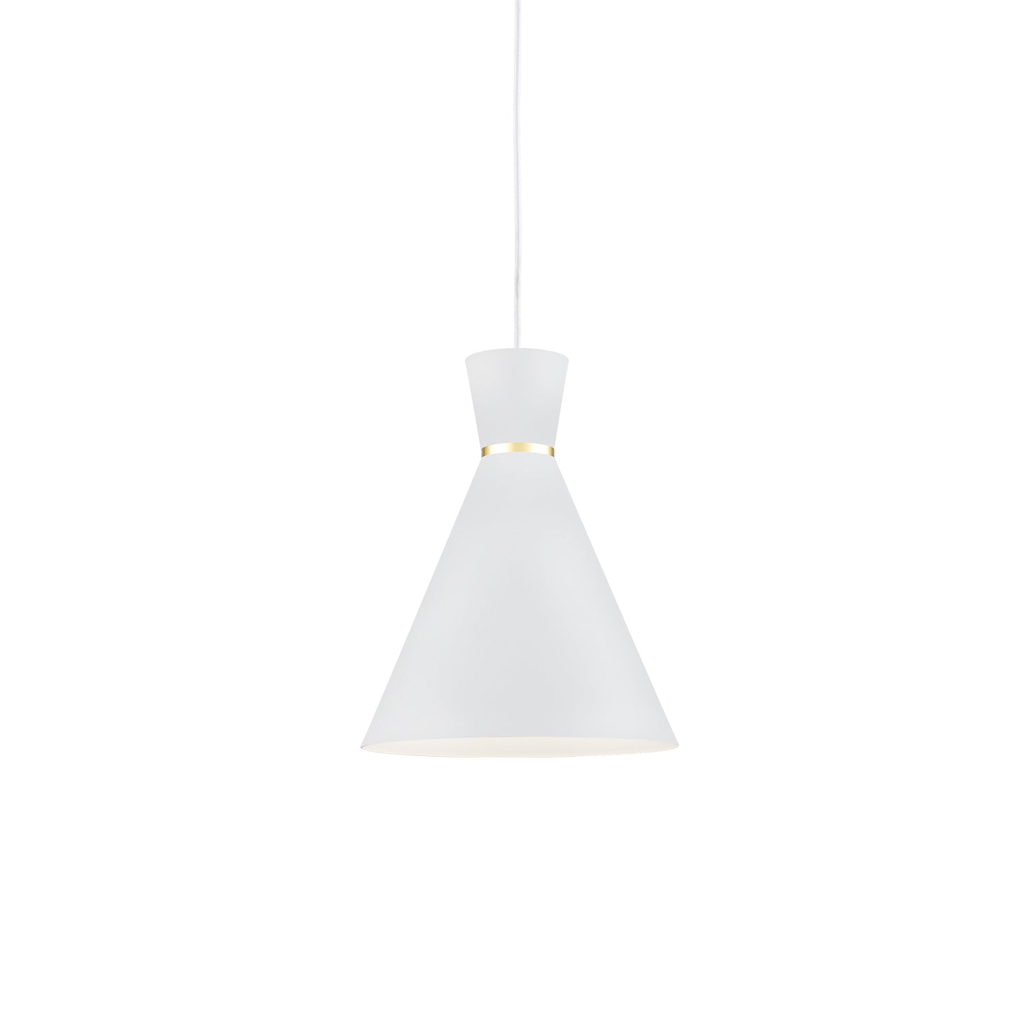 Vanderbilt Pendant in White With Gold Detail Finish | Kuzco Lighting