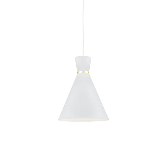 Vanderbilt Pendant in White With Gold Detail Finish | Kuzco Lighting