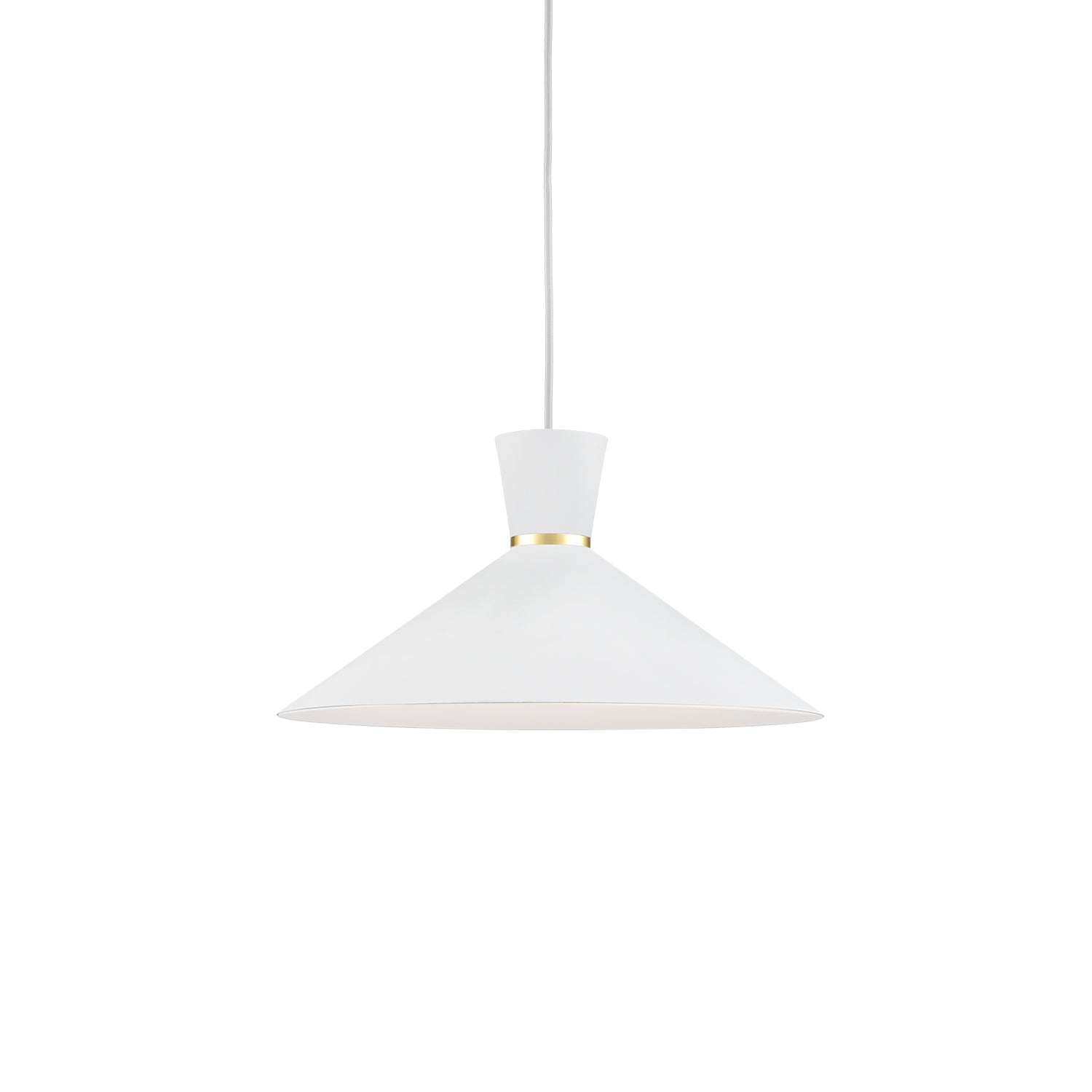 Vanderbilt Pendant in White With Gold Detail Finish | Kuzco Lighting