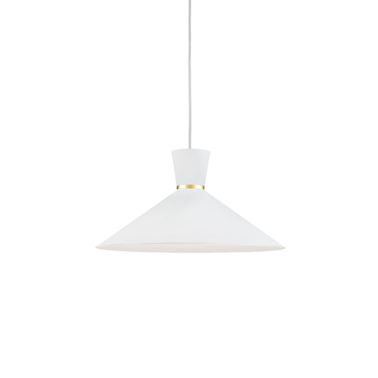 Vanderbilt Pendant in White With Gold Detail Finish | Kuzco Lighting