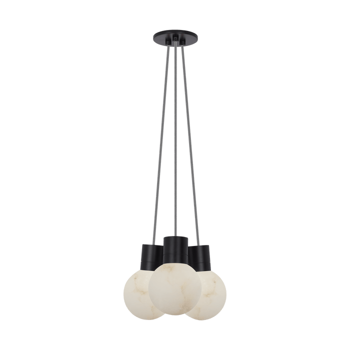 Mina Alabaster 3-Light Chandelier by Visual Comfort Modern