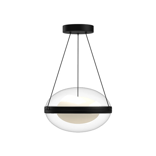 Virgo LED Pendant in Black/Opal Glass Finish | Kuzco Lighting