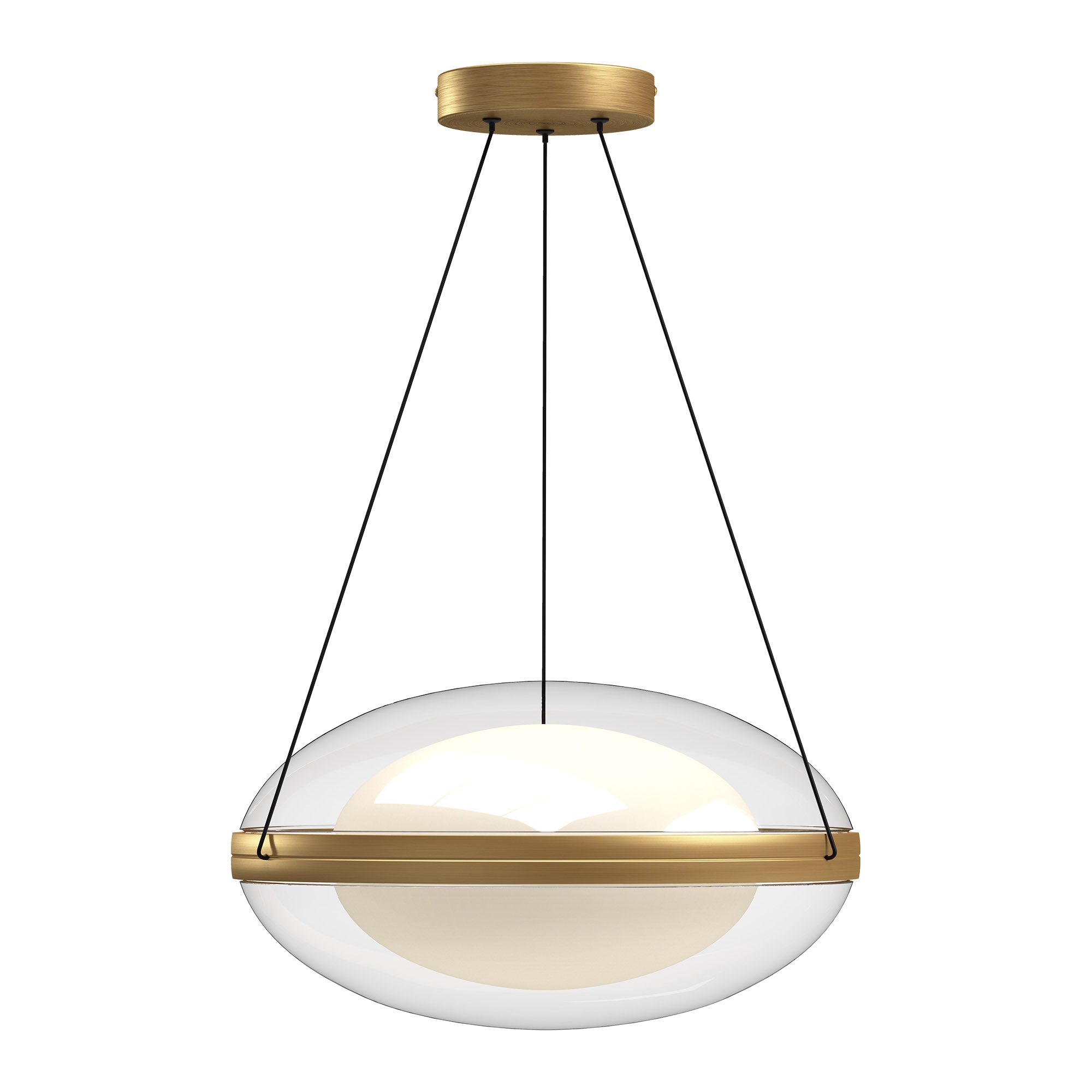 Virgo LED Pendant in Brushed Gold/Opal Glass Finish | Kuzco Lighting