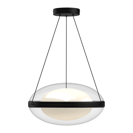 Virgo LED Pendant in Black/Opal Glass Finish | Kuzco Lighting