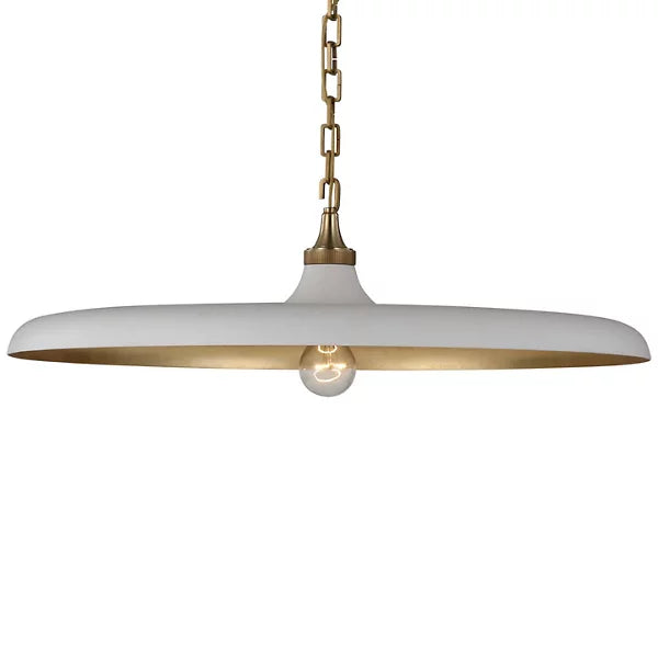 Piatto Pendant-Hand Rubbed Antique Brass / Plaster White 