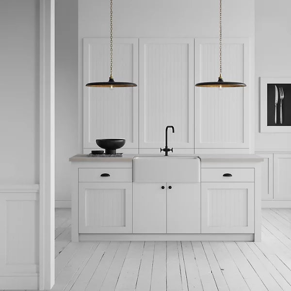 Modern Kitchen with Piatto Pendant- Hand Rubbed Antique Brass / Aged Iron