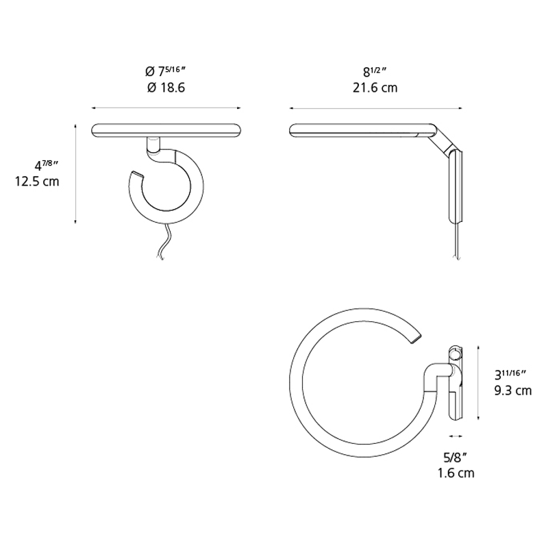 Vine Plug-In Spot Wall Light Diagram