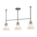 Westlake 34-in Brushed Nickel/Glossy Opal Glass 3 Lights Linear Pendant by Alora Lighting | LP540334BNGO | Alora Lighting