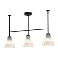 Load image into Gallery viewer, Westlake 34-in Glossy Opal Glass/Matte Black 3 Lights Linear Pendant by Alora Lighting | LP540334MBGO | Alora Lighting
