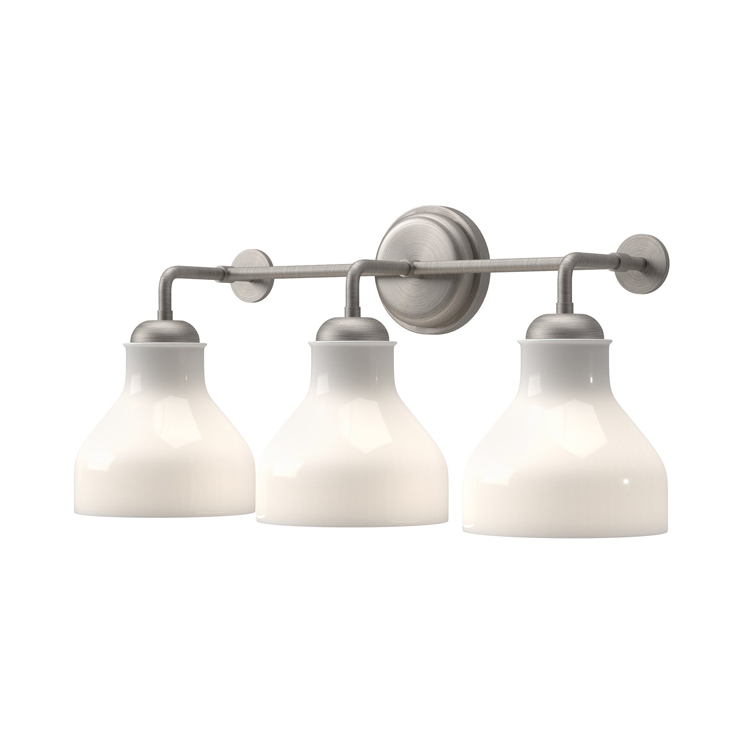 Westlake 22-in Brushed Nickel/Glossy Opal Glass 3 Lights Vanity by Alora Lighting | VL540322BNGO | Alora Lighting